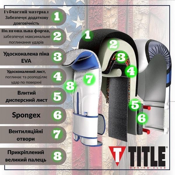 Боксерські рукавиці TITLE Boxing Dynamic Strike Black/Red 12 oz (бинти 4 м. в комплекті) DL-1CEF47362F фото