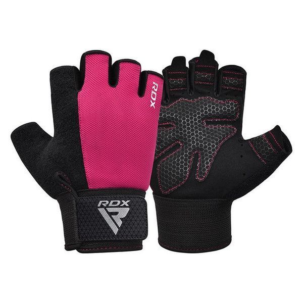 Рукавички для фітнесу RDX W1 HALF PINK PLUS-M D-002753 фото