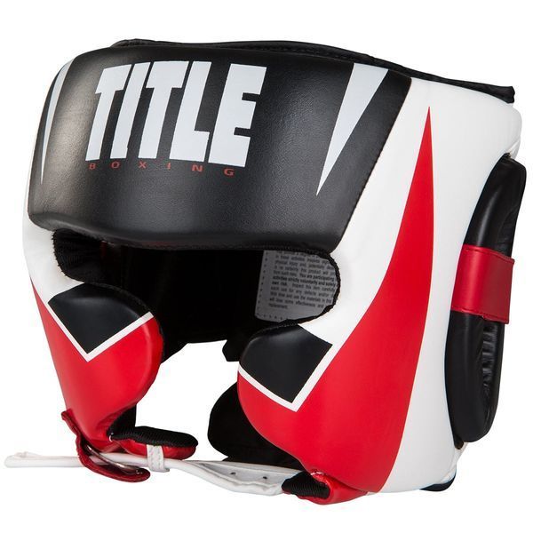 Боксерський шолом TITLE MMA Command Black/White/Red L (капа в комплекті) D-000311 фото