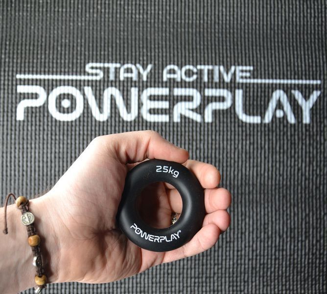 Еспандер кистьовий силіконовий PowerPlay PP-4324 Hand Grip Ring Hard 25 кг. чорний D-002502 фото