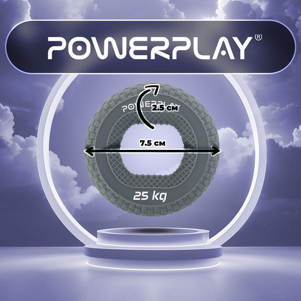 Еспандер кистьовий силіконовий PowerPlay PP-4333 Hand Grip Large 25 кг. сірий D-002500 фото