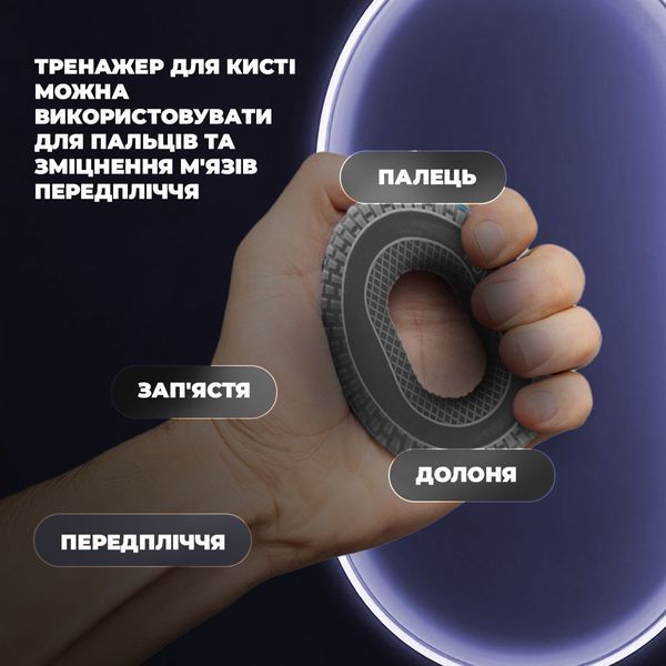 Еспандер кистьовий силіконовий PowerPlay PP-4333 Hand Grip Large 25 кг. сірий D-002500 фото