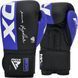 Боксерські рукавиці RDX F4 Boxing Sparring Gloves Hook&Loop BLUE/BLACK 10 унцій (капа у комплекті) D-000147 фото 2