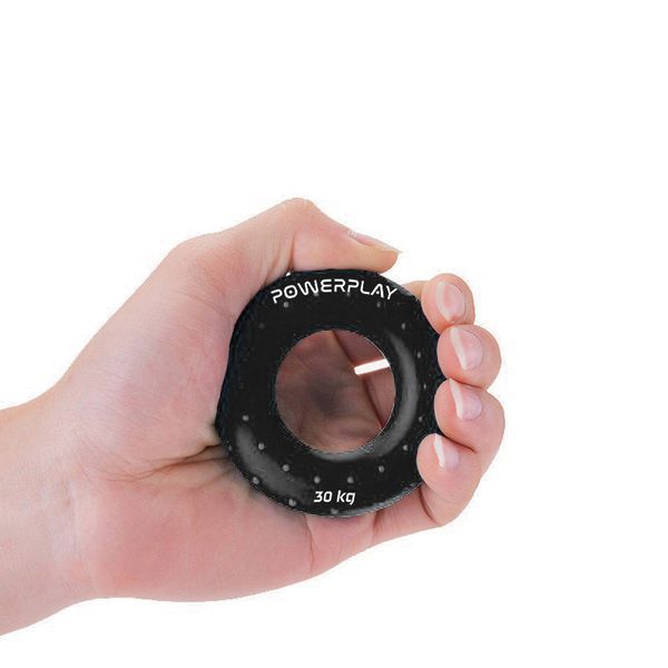 Еспандер кистьовий силіконовий PowerPlay PP-4338 Hand Grip Hard 30 кг. чорний D-002490 фото