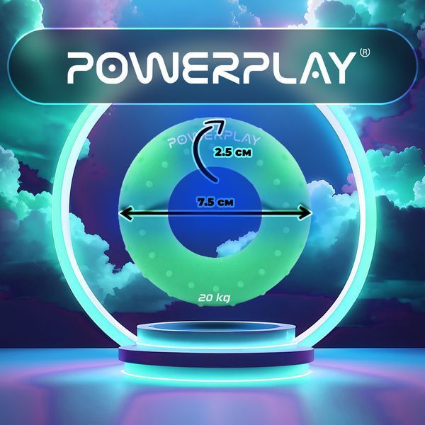 Еспандер кистьовий силіконовий PowerPlay PP-4338 Hand Grip Medium 20 кг. зелений DL-0A43E88B21 фото