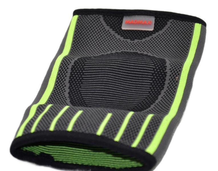 Компресійний налокітник MadMax MFA-283 3D Compressive elbow support Dark grey/Neon green (1 шт.) M D-000776 фото